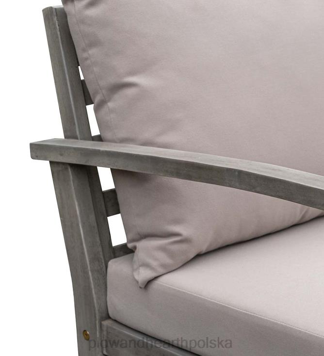 Plow & Hearth Zestaw wypoczynkowy do zewnętrznej sofy segmentowej ridgewind ze stołem koktajlowym 02XR61133 artykuły gospodarstwa domowego