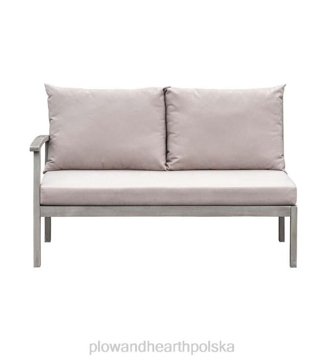 Plow & Hearth Zestaw wypoczynkowy do zewnętrznej sofy segmentowej ridgewind ze stołem koktajlowym 02XR61133 artykuły gospodarstwa domowego