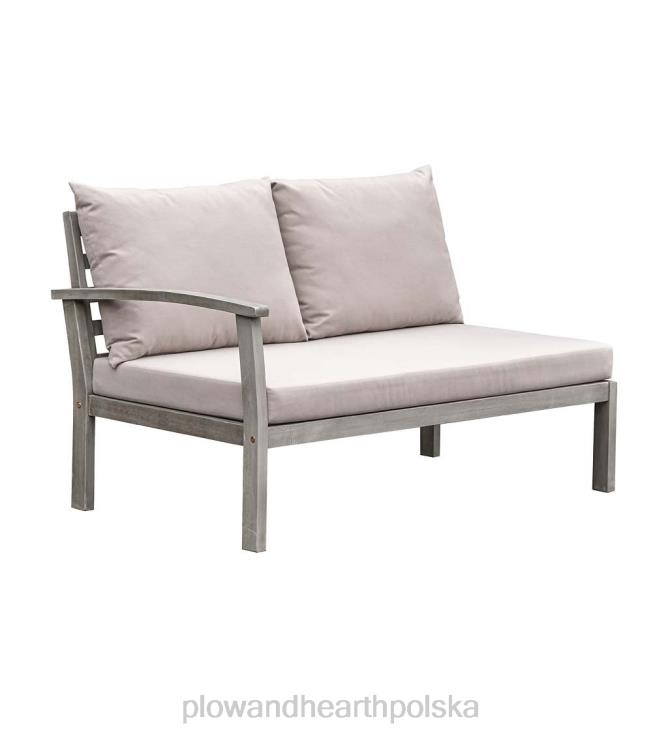 Plow & Hearth Zestaw wypoczynkowy do zewnętrznej sofy segmentowej ridgewind ze stołem koktajlowym 02XR61133 artykuły gospodarstwa domowego