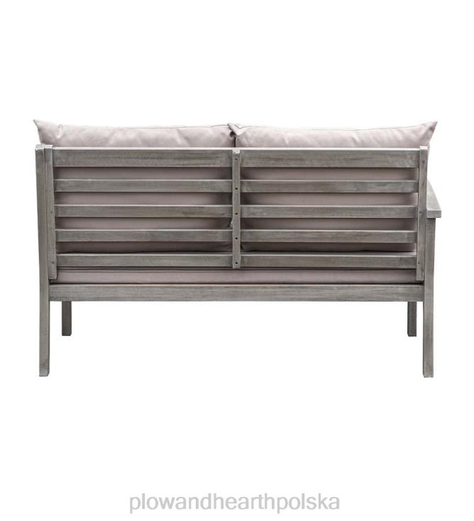 Plow & Hearth Zestaw wypoczynkowy do zewnętrznej sofy segmentowej ridgewind ze stołem koktajlowym 02XR61133 artykuły gospodarstwa domowego