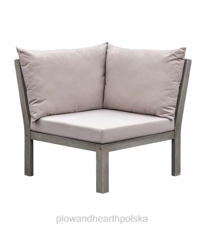 Plow & Hearth Zestaw wypoczynkowy do zewnętrznej sofy segmentowej ridgewind ze stołem koktajlowym 02XR61133 artykuły gospodarstwa domowego