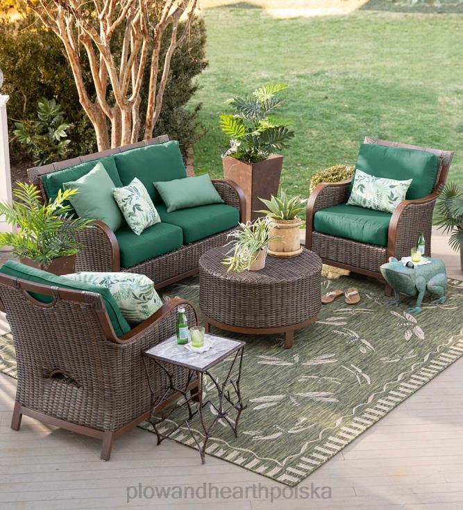 Plow & Hearth kolekcja wiklinowa Urbanna Premium z luksusowymi poduszkami 02XR61089 artykuły gospodarstwa domowego