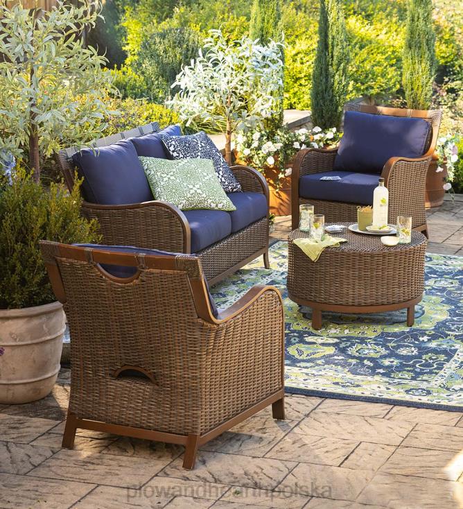 Plow & Hearth kolekcja wiklinowa Urbanna Premium z luksusowymi poduszkami 02XR61089 artykuły gospodarstwa domowego