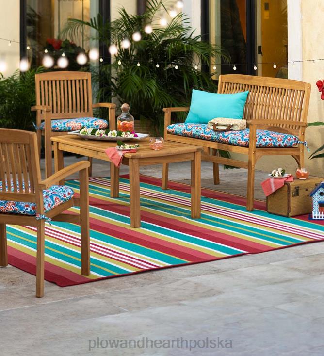 Plow & Hearth prostokątny stolik kawowy z drewna tekowego 02XR61145 artykuły gospodarstwa domowego