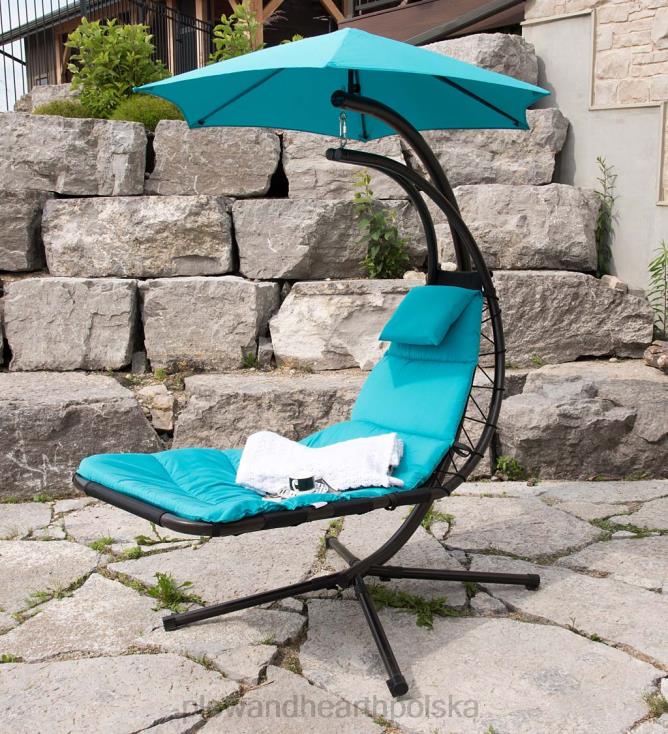 Plow & Hearth wiszący fotel marzeń - turkusowy 02XR61148 artykuły gospodarstwa domowego