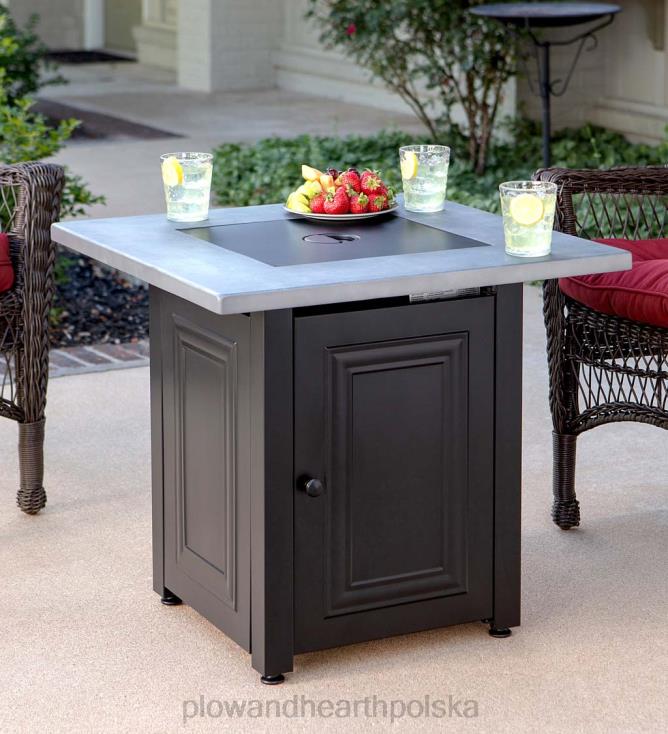 Plow & Hearth Zewnętrzne palenisko gazowe Allston z kominkiem imitującym beton 02XR61611 artykuły gospodarstwa domowego