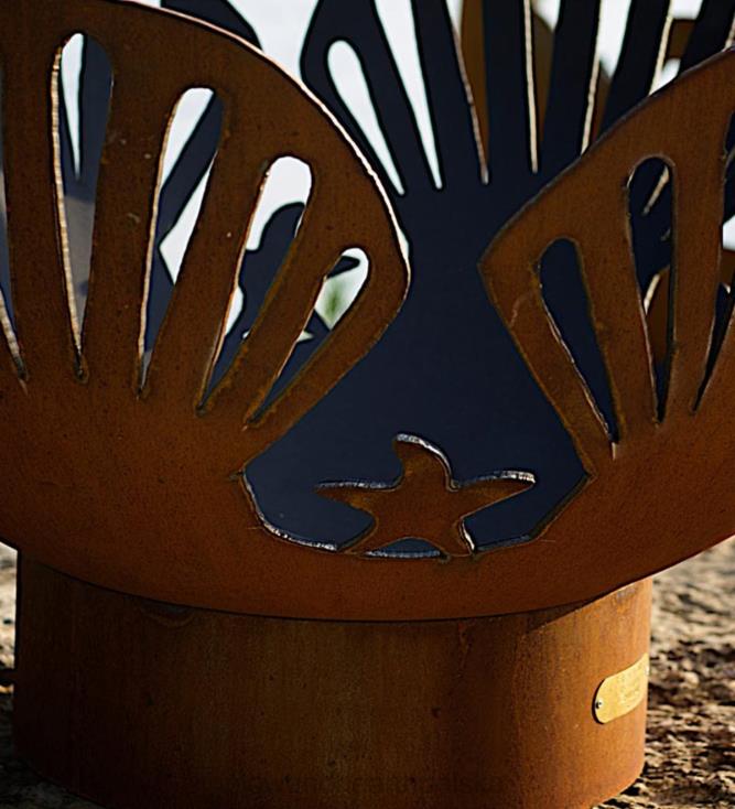 Plow & Hearth amerykańska sztuka ogniska, muszle plażowe na boso i ognisko rozgwiazdy 02XR61627 artykuły gospodarstwa domowego