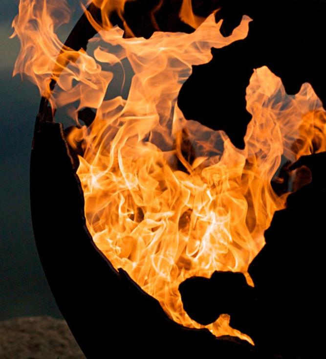 Plow & Hearth amerykańska sztuka paleniska trzecia skała w kształcie kuli ziemskiej palenisko 02XR61605 artykuły gospodarstwa domowego