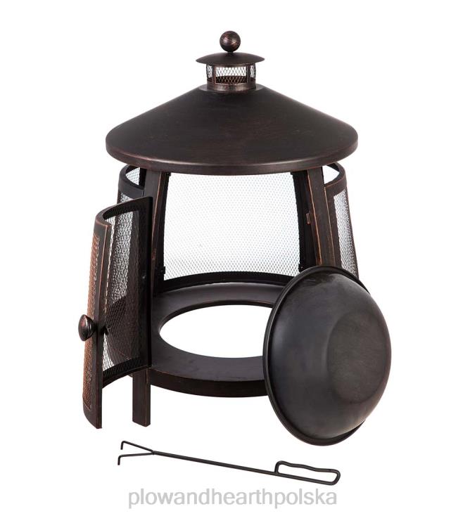 Plow & Hearth wysokie palenisko z brązu z kominem 02XR61603 artykuły gospodarstwa domowego