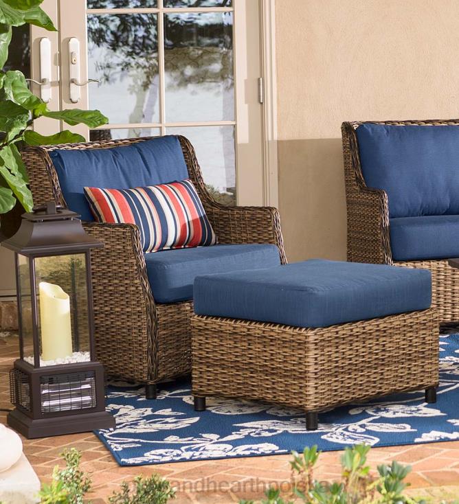 Plow & Hearth Wymienna poduszka do otomany meblowej Claremont - leśna zieleń 02XR61208 artykuły gospodarstwa domowego