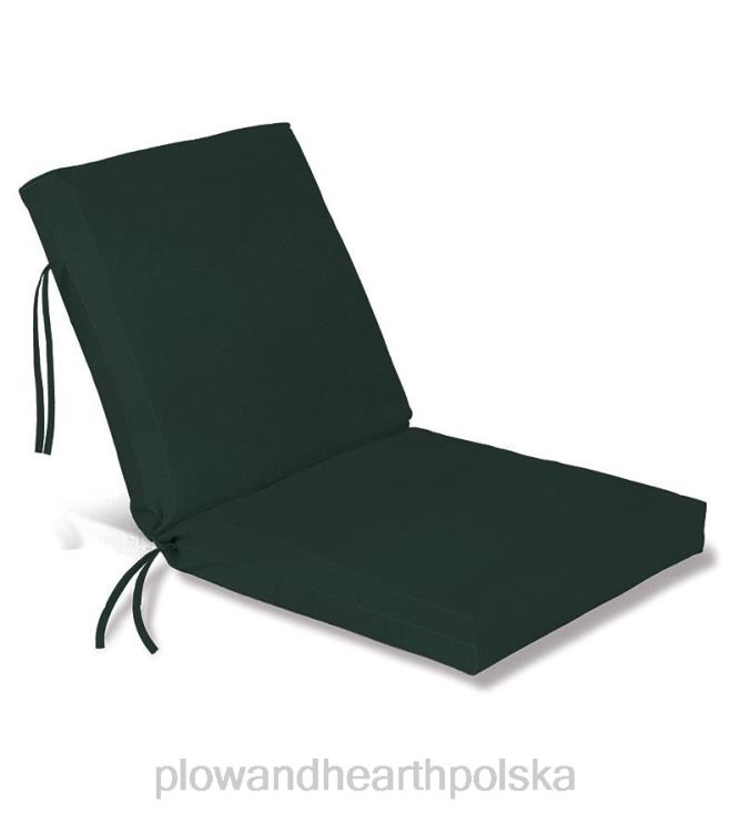 Plow & Hearth poliester klasyczna duża poduszka na krzesło klubowe z wiązaniami, 44" x 22" z zawiasem 22" od dołu - leśna zieleń 02XR61202 artykuły gospodarstwa domowego