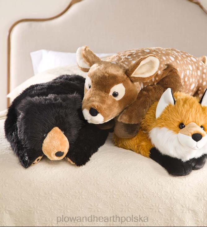 Plow & Hearth Czarny miś pluszowy przytulanka do ciała zwierzątka - czarny 02XR62349 artykuły gospodarstwa domowego