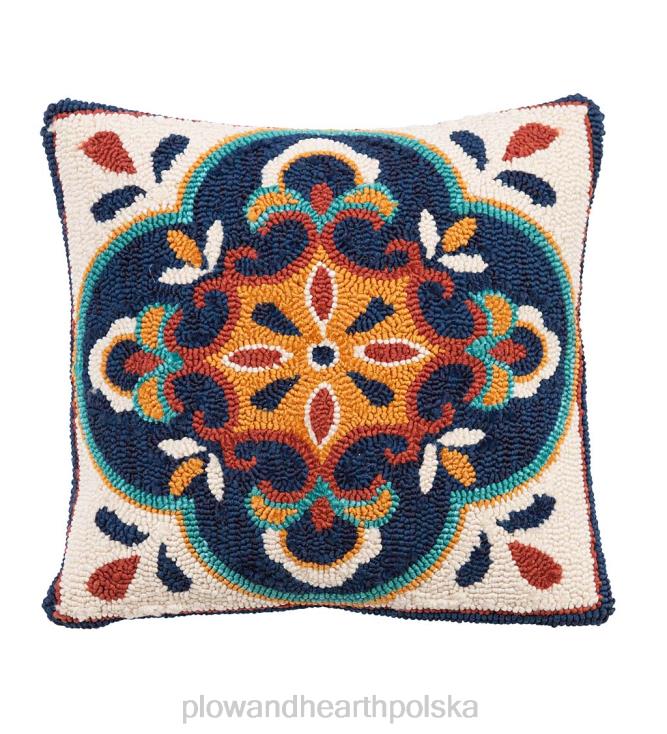 Plow & Hearth Poduszka do rzucania z polipropylenu, inspirowana płytkami do użytku wewnątrz i na zewnątrz 02XR61235 artykuły gospodarstwa domowego