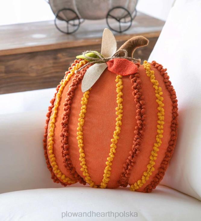 Plow & Hearth Teksturowana poduszka 3D w kształcie dyni 02XR62376 artykuły gospodarstwa domowego