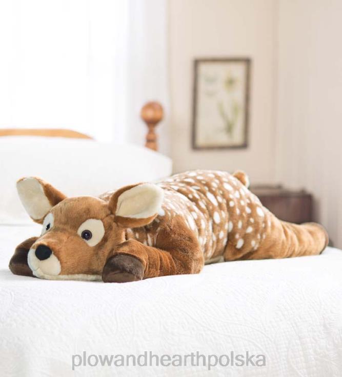Plow & Hearth puszysta, płowa, pluszowa poduszka do przytulania na ciało zwierzęcia 02XR62356 artykuły gospodarstwa domowego