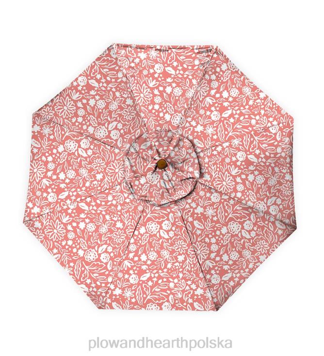Plow & Hearth klasyczny parasol ogrodowy z aluminiowym słupkiem, średnica 7 cali. - czerwona stodoła 02XR61460 artykuły gospodarstwa domowego