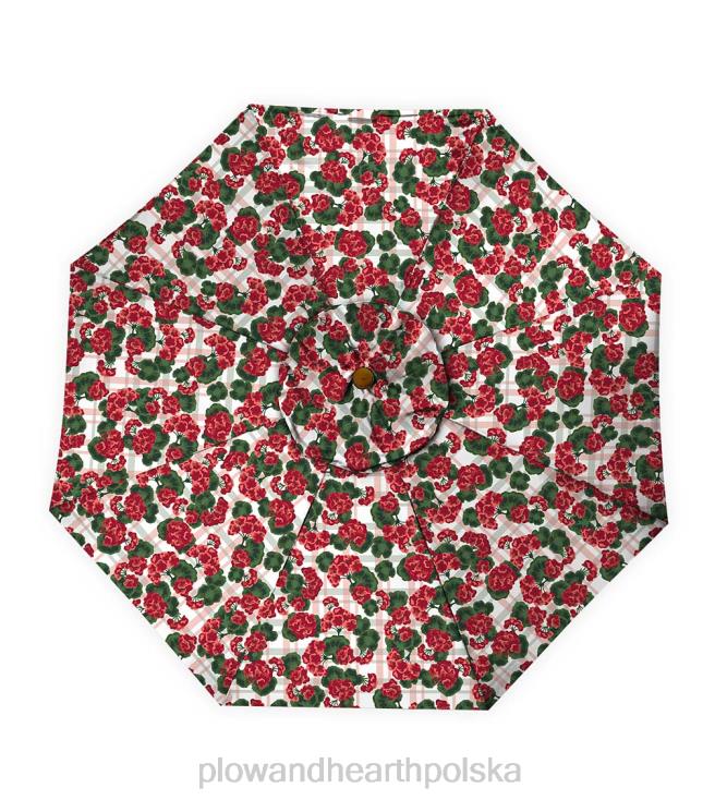 Plow & Hearth klasyczny parasol ogrodowy z aluminiowym słupkiem, średnica 7 cali. - czerwona stodoła 02XR61460 artykuły gospodarstwa domowego