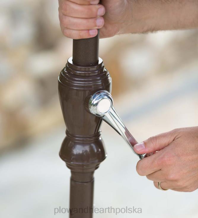 Plow & Hearth klasyczny parasol ogrodowy z aluminiowym słupkiem, średnica 7 cali. - czerwona stodoła 02XR61460 artykuły gospodarstwa domowego