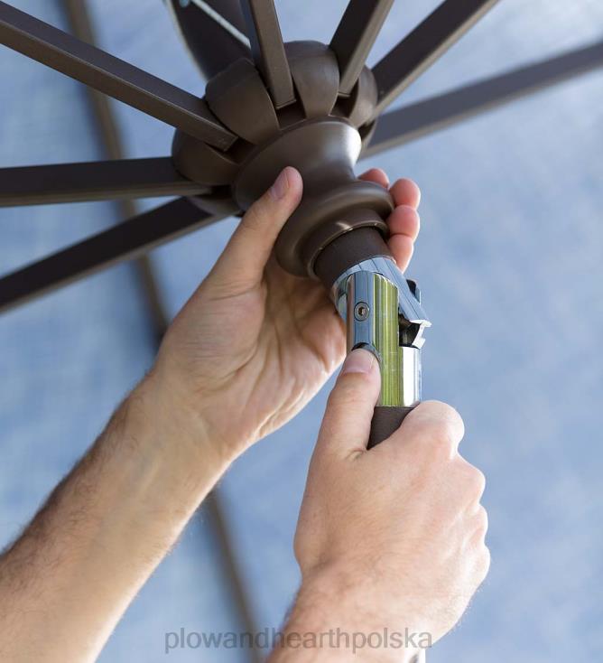 Plow & Hearth klasyczny parasol ogrodowy z aluminiowym słupkiem, średnica 7 cali. - czerwona stodoła 02XR61460 artykuły gospodarstwa domowego