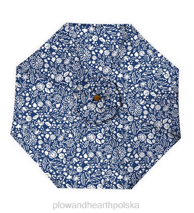 Plow & Hearth klasyczny parasol ogrodowy z aluminiowym słupkiem, średnica 9 cali. - granatowy o północy 02XR61462 artykuły gospodarstwa domowego