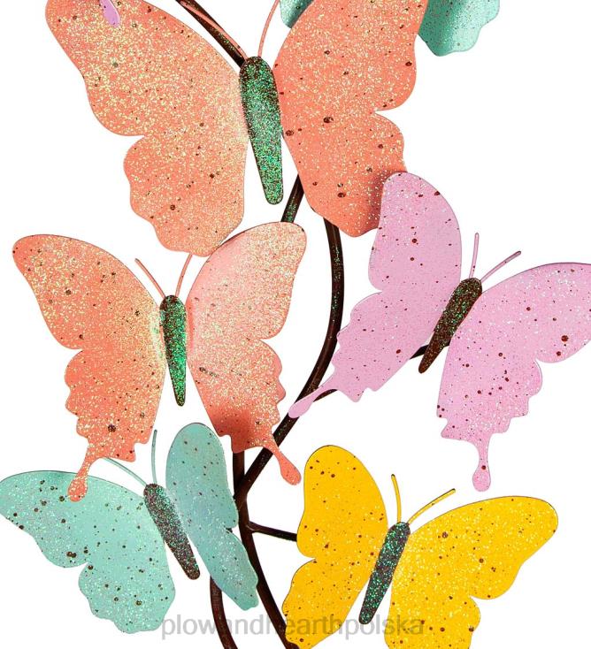 Plow & Hearth pastelowa dekoracja ścienna z motylami do wnętrz i na zewnątrz 02XR61655 artykuły gospodarstwa domowego