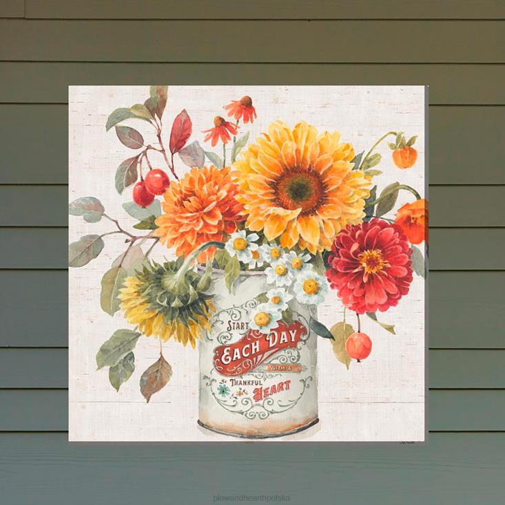 Plow & Hearth wdzięczne serce, płótno ścienne do wnętrz i na zewnątrz 02XR61644 artykuły gospodarstwa domowego