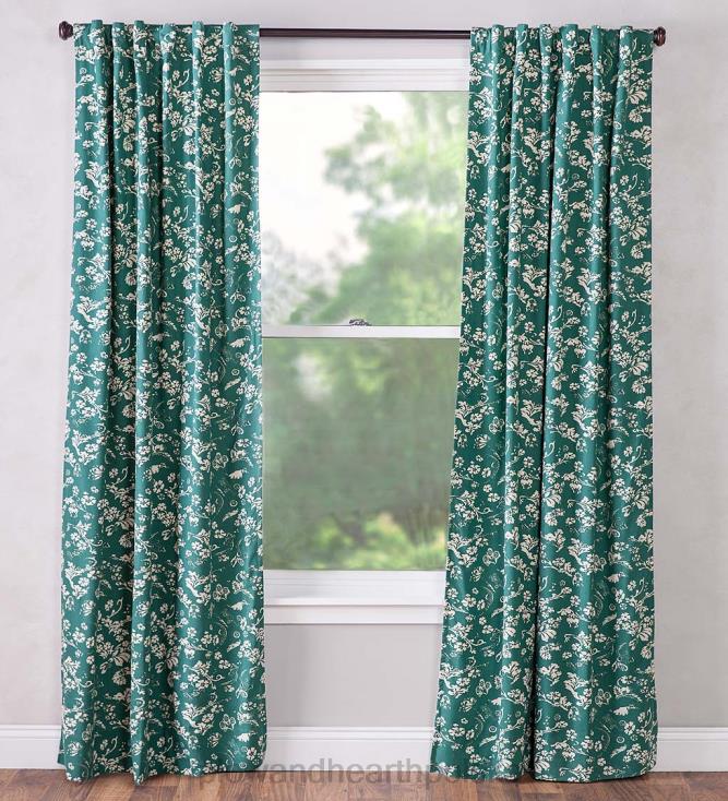 Plow & Hearth Izolowany panel zasłonowy z kwiatowym adamaszkiem i kieszenią na pręt, 42