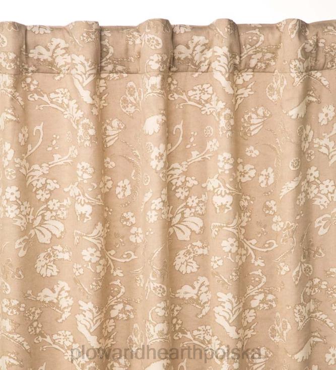 Plow & Hearth Izolowany panel zasłonowy z kwiatowym adamaszkiem i kieszenią na pręt, 42
