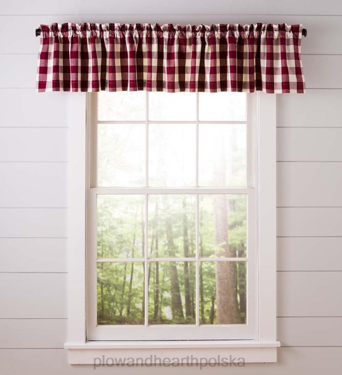 Plow & Hearth Bawełniana falbana z kieszeniami w bawolą kratę, 90