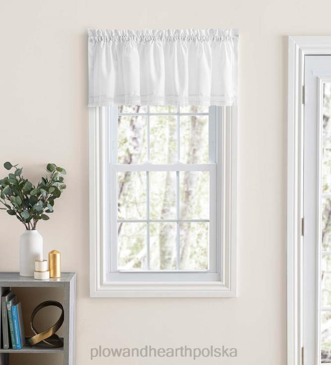 Plow & Hearth Falbana z frędzlami szczotkowymi, 80" szer. x 15" dł. - biała 02XR62627 artykuły gospodarstwa domowego