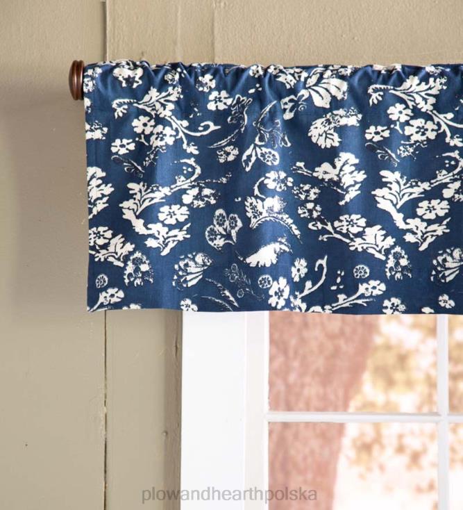 Plow & Hearth Izolowana zasłona w kwiaty z adamaszku, kieszenią na drążek, 42