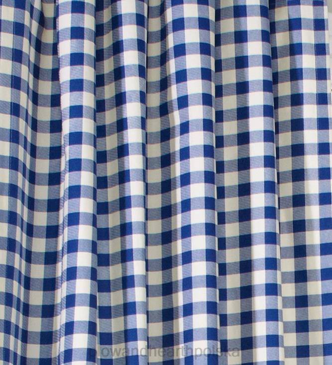 Plow & Hearth Zasłona z falbaną w kratkę termologiczną, 15" dł. x 40" szer. - niebieska 02XR63258 artykuły gospodarstwa domowego