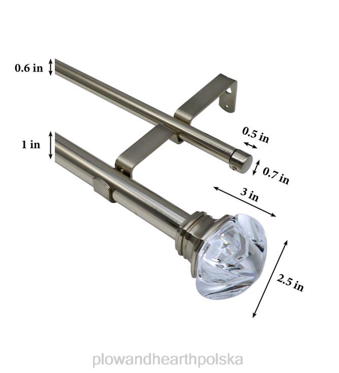 Plow & Hearth Królewski zestaw podwójnych karniszy 02XR62644 artykuły gospodarstwa domowego