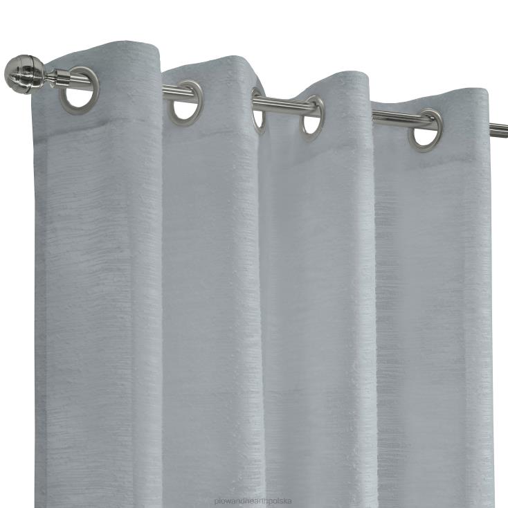 Plow & Hearth Górny panel zasłonowy z przezroczystą przelotką szmerglową - jasnoszary - 52 