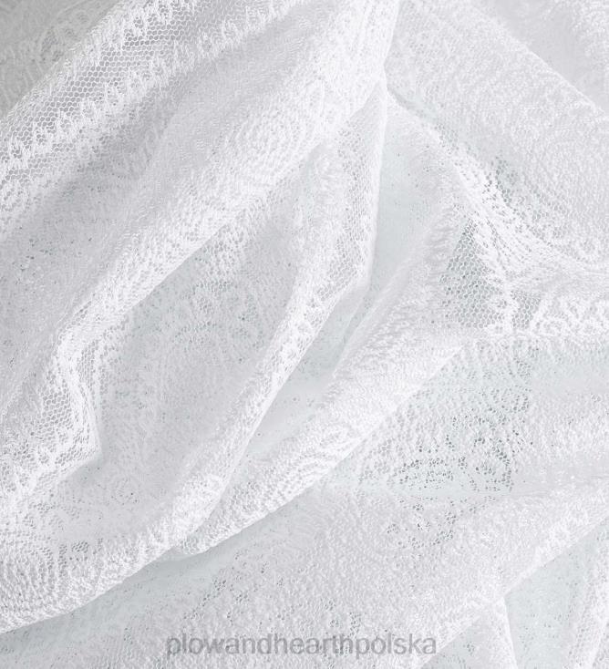 Plow & Hearth Koronkowe zasłony w paski medalion 02XR62615 artykuły gospodarstwa domowego