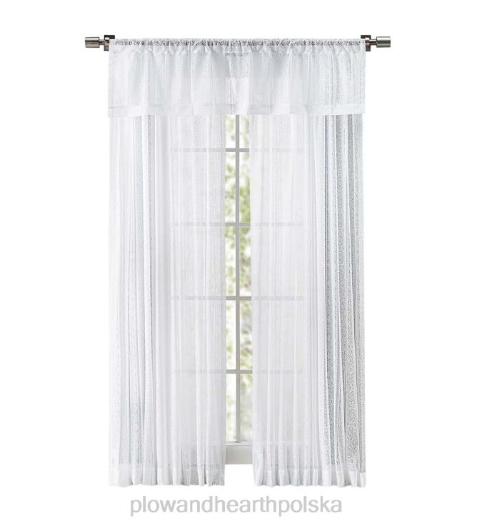Plow & Hearth Koronkowe zasłony w paski medalion 02XR62615 artykuły gospodarstwa domowego