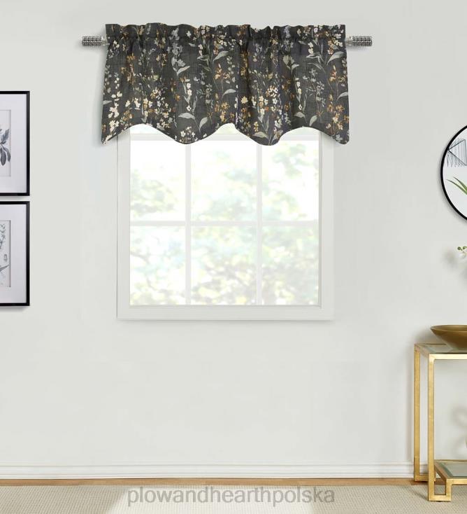Plow & Hearth Zasłony o wyglądzie lnu w kwiaty firmy Rockport z wiązaniami 02XR62557 artykuły gospodarstwa domowego