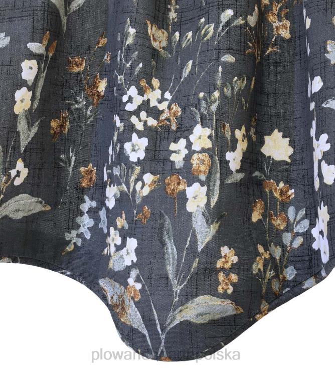 Plow & Hearth Zasłony o wyglądzie lnu w kwiaty firmy Rockport z wiązaniami 02XR62557 artykuły gospodarstwa domowego