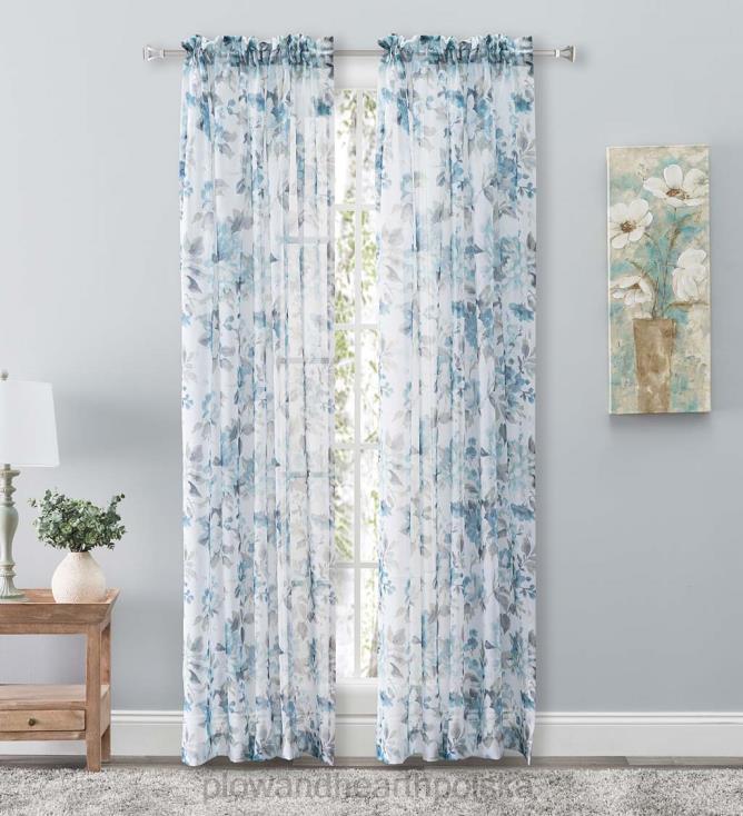 Plow & Hearth fantazyjne, przezroczyste, panelowe zasłony i falbany z kieszeniami na drążki 02XR62600 artykuły gospodarstwa domowego