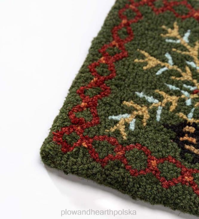 Plow & Hearth Chodnik wełniany wykonany ręcznie z szyszki, 1' x 4' 02XR61749 dywaniki i maty