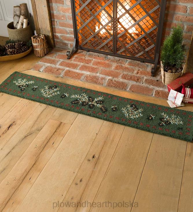 Plow & Hearth Chodnik wełniany wykonany ręcznie z szyszki, 1' x 6' 02XR61748 dywaniki i maty