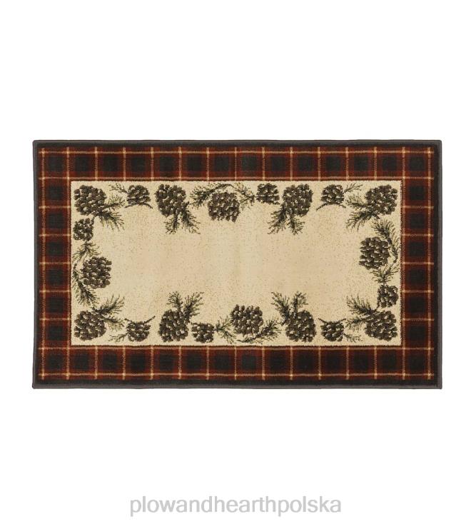 Plow & Hearth Dywan w czerwoną kratę w szyszki sosnowe Vista, 30" x 50" - czerwony 02XR61759 dywaniki i maty