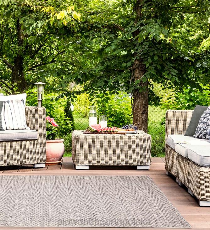 Plow & Hearth Dywan w jodełkę Kitty Hawk do użytku wewnątrz i na zewnątrz 02XR61800 dywaniki i maty