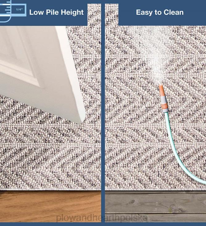 Plow & Hearth Dywan w jodełkę Kitty Hawk do użytku wewnątrz i na zewnątrz 02XR61800 dywaniki i maty