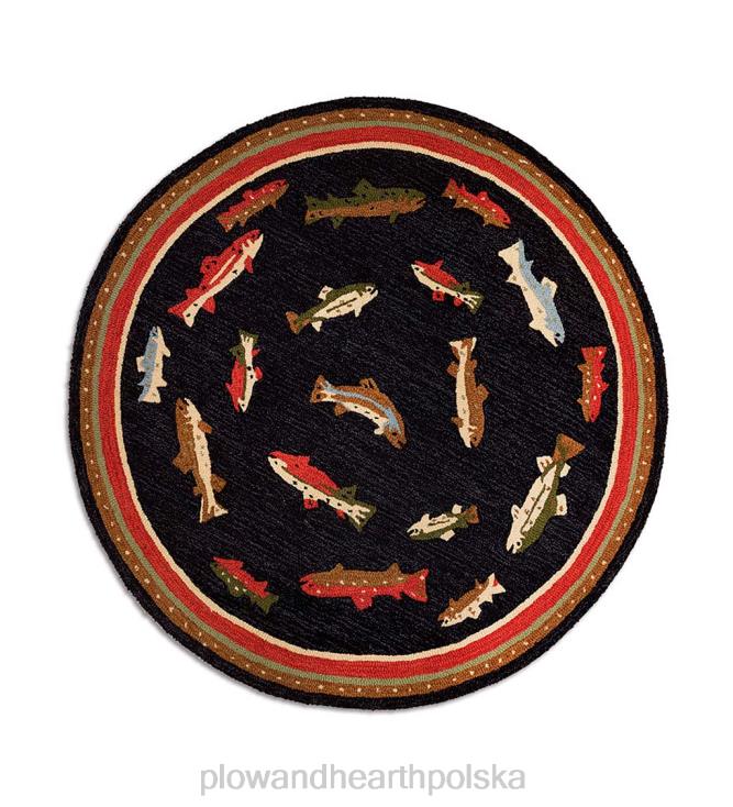 Plow & Hearth Dywan z akcentami wełnianymi, ręcznie haftowanymi rybami rzecznymi 02XR61791 dywaniki i maty