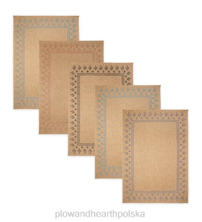 Plow & Hearth Dywan z nadrukiem bloków Toulouse do użytku wewnątrz i na zewnątrz 02XR61798 dywaniki i maty