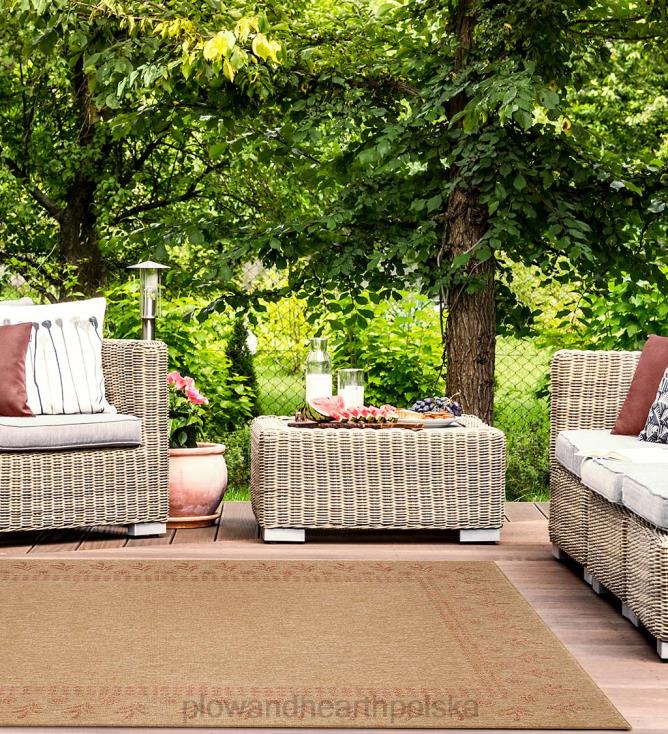 Plow & Hearth Dywan z nadrukiem bloków Toulouse do użytku wewnątrz i na zewnątrz 02XR61798 dywaniki i maty