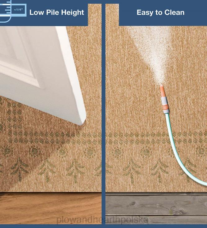 Plow & Hearth Dywan z nadrukiem bloków Toulouse do użytku wewnątrz i na zewnątrz 02XR61798 dywaniki i maty