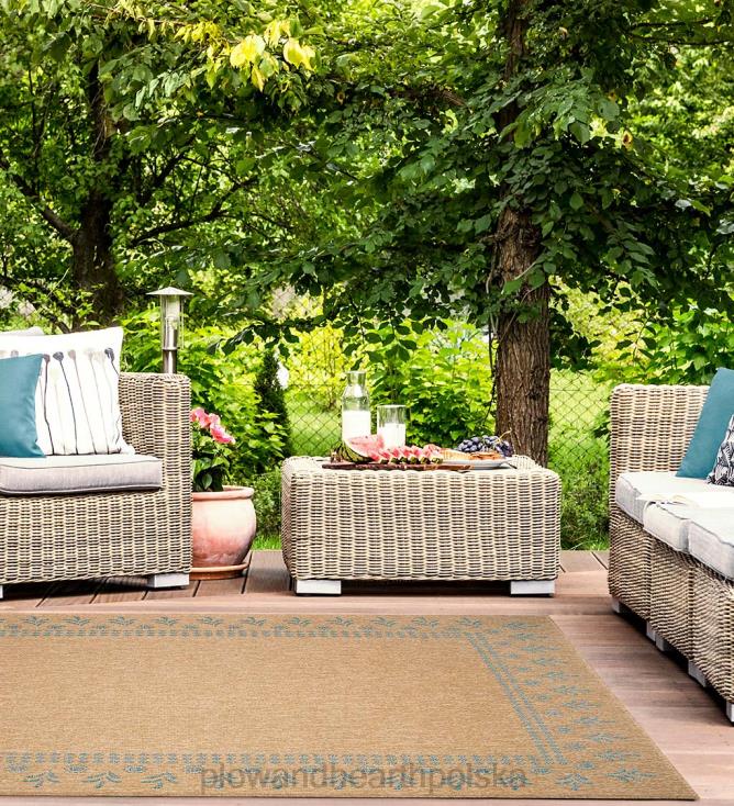 Plow & Hearth Dywan z nadrukiem bloków Toulouse do użytku wewnątrz i na zewnątrz 02XR61798 dywaniki i maty