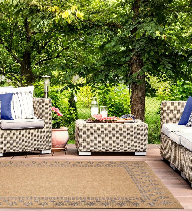 Plow & Hearth Dywan z nadrukiem bloków Toulouse do użytku wewnątrz i na zewnątrz 02XR61798 dywaniki i maty